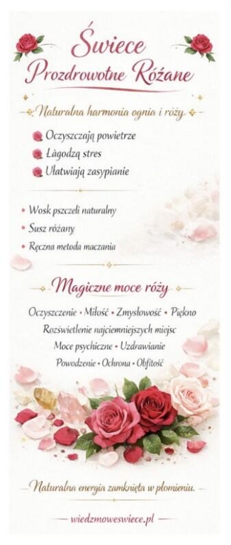 Wiedźmie Świece Rytualne - Różana - Na miłość i kobiecość (2)