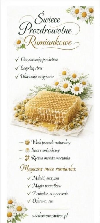 Wiedźmie Świece Rytualne - Rumiankowa - Na Dobry Los i Ukojenie (2)